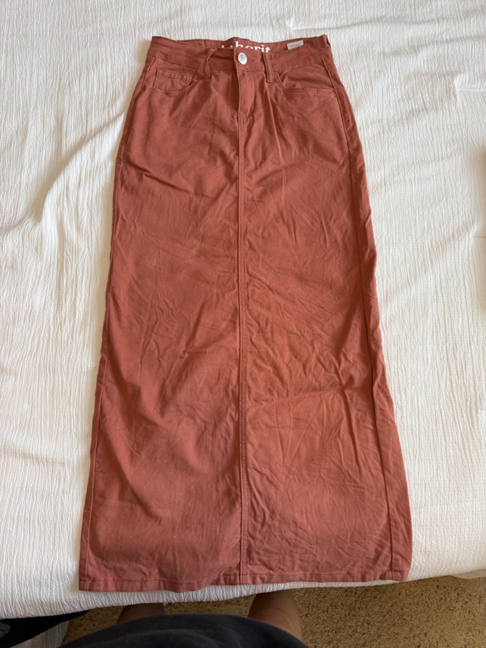 High-Rise Rust Maxi Skirt by Madewell